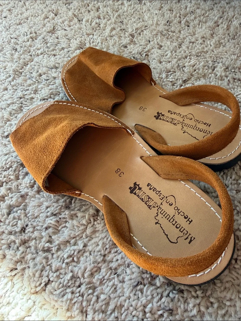 Cognac leather Avarcas size 38